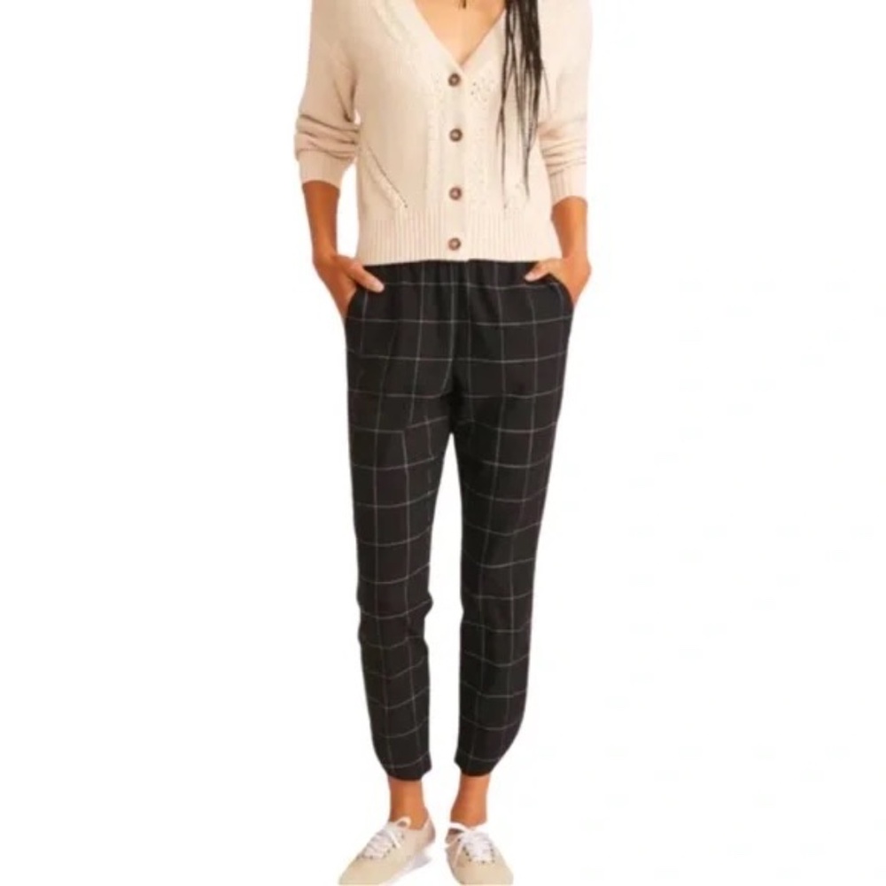 Marine Layer The TENCEL Allison jogger Ankle Window Pane Pant